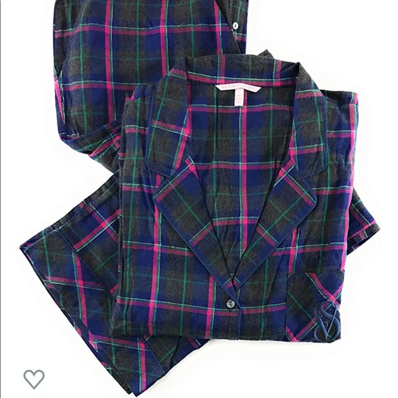 Victoria’s Secret Plaid Print Pajama Set Sz M